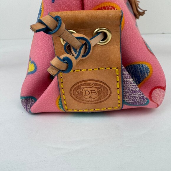 Authentic Dooney & Bourke Tassel Zip Top Heart Print Shoulder Bag. - Picture 12 of 16